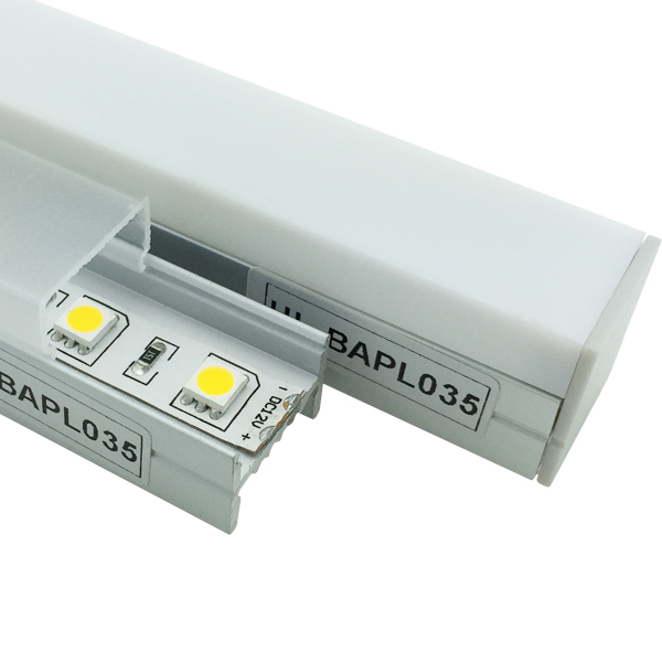 HL-BAPL035 Height 21mm Ceiling Recessed Extruded Aluminum Channel Profile Good heatsink For Width 16mm LED ribbon lights